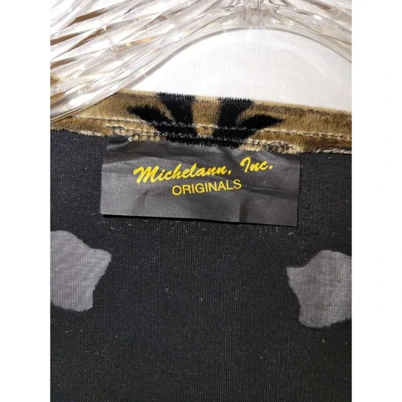Michelann Original Whimsigoth Shawl Black Gold Burnout Velvet  Fringed Vintage - Picture 6 of 11